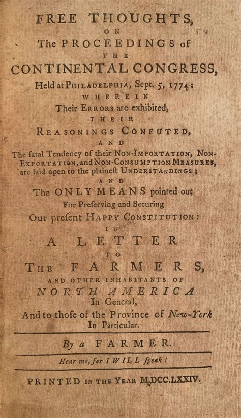 Revolutionary Era Pamphlet Exchange Between Alexander Hamilton And