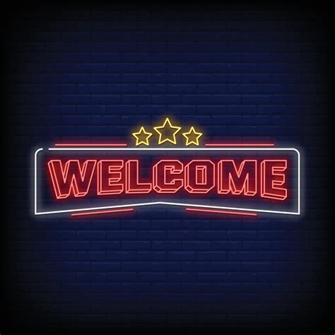 Welcome Neon Signs Style Text Vector Vector Art At Vecteezy
