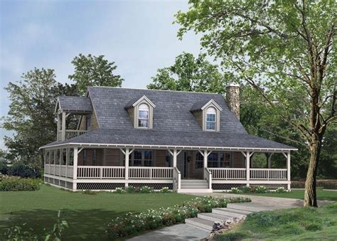 Resemblance Of Country Home Design With Wraparound Porch Porch House