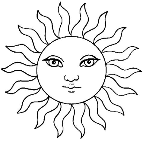 Dibujo para imprimir gratis y colorear con niños aquí tienes un dibujo gratis de un sol soriendo. El Sol - Dibujos para colorear