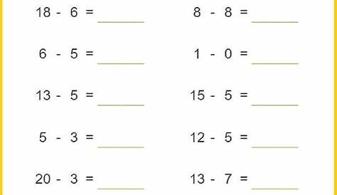 add subtract within 20 worksheet