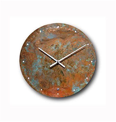 Large Copper Wall Clock 12 Inch Round Decorative Rustic Metal