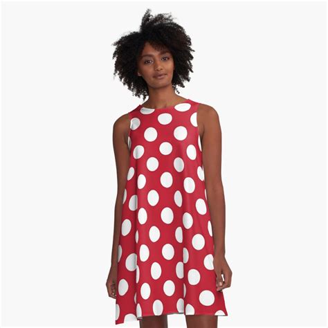 red and white polka dots a line dress by iheartclothes redbubble