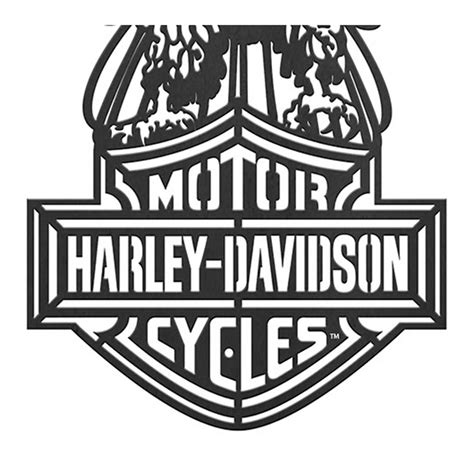Harley Davidson® Bar And Shield Logo Eagle Outdoor Metal Wall Art Solid Black Wisconsin Harley