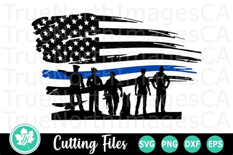 Thin Blue Line Flag Police An Occupation Svg Cut File 202951 Cut