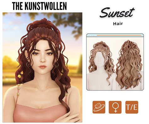 Sunset Hair The Kunstwollen Sims Hair Sunset Hair Sims 4