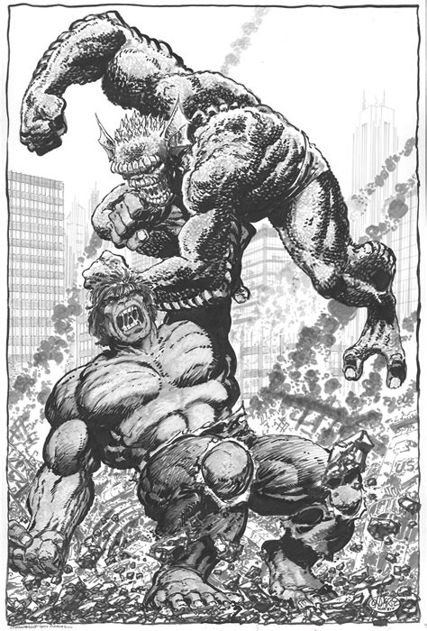 Hulk Vs Abomination Commission By John Byrne John Byrne Draws