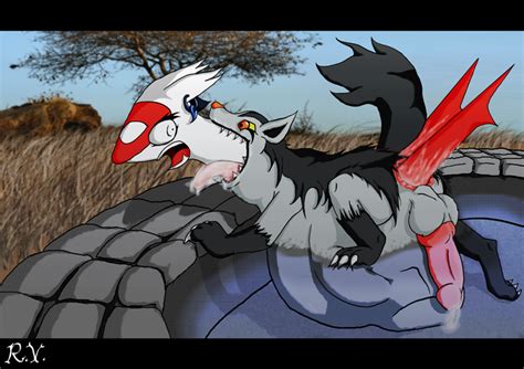 Rule 34 Cumming Earrings Full Tour Furry Latias Male Male Only Mightyena No Humans Outside