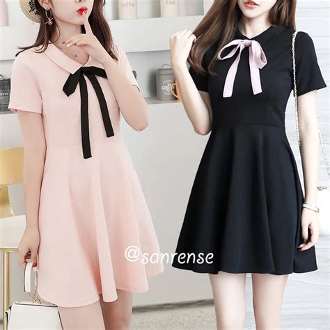 Korean Fashion Bow Dress Se20870 Sanrense Korean Girl Fashion