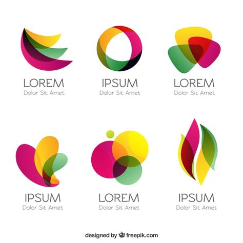 Logotipos Coloridos Em Estilo Abstrato Vetor Grátis