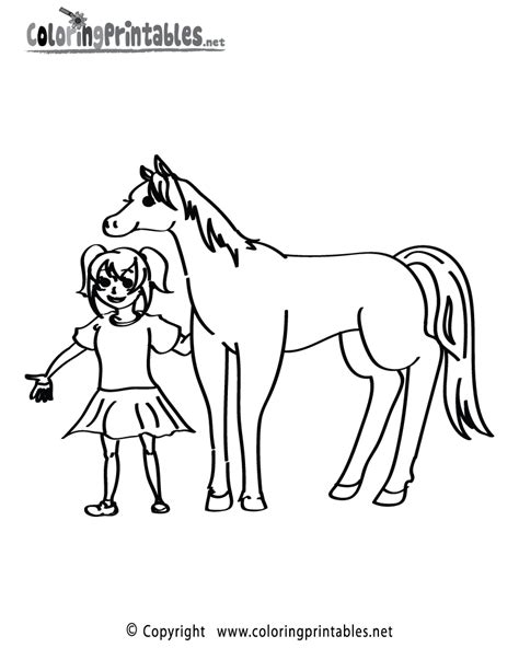 Girl Horse Coloring Page A Free Animal Coloring Printable