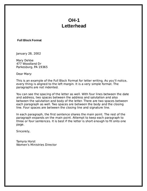 Business letter formats or business letter styles have developed gradually. 2021 Block Letter Format - Fillable, Printable PDF & Forms ...