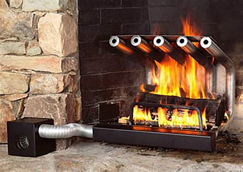 A gas firebox with a. Spitfire Tube Fireplace Heaters - The Green Head