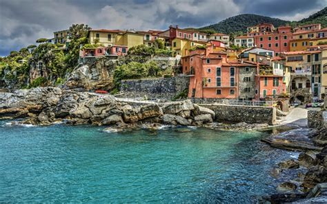 Download Wallpapers Tellaro Ligurian Coast Beautiful City Bay City