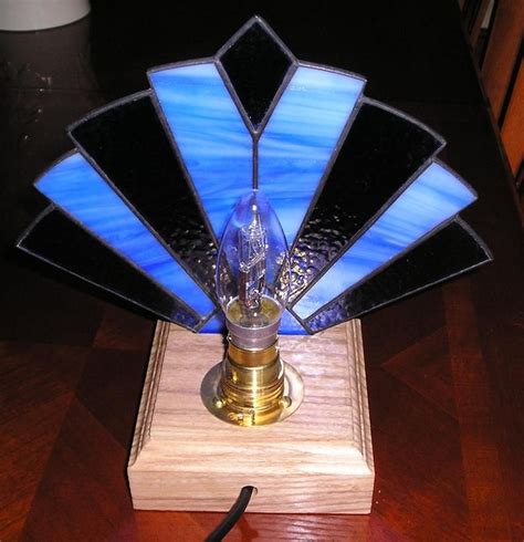 Art Deco Style Stained Glass Fan Lamp Tiffany Handmade In England Replacement Shades Also Made
