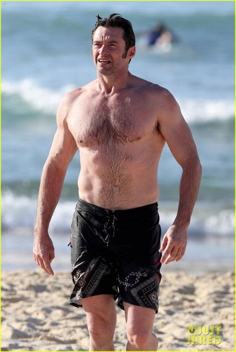 Hugh Jackman Shows Off His Hot Bod At The Beach Photo Hugh Jackman Shirtless