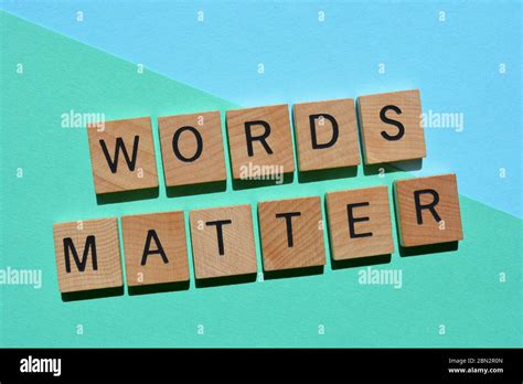Words Matter Phrase In Wooden Alphabet Letters On Turquoise Stock