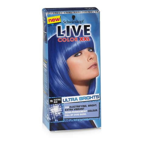 Then it's covered in a clear plastic shower cap and left to bake for twenty minutes. Reviews: Schwarzkopf LIVE COLOR XXL Cosmic Blue 90 (hair dye)