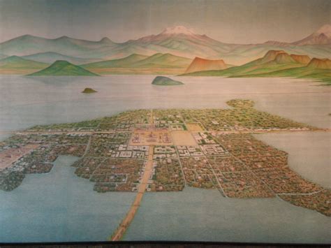 Map Of Tenochtitlan Circa 1524 Encircled By Floating