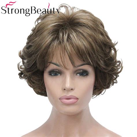 Strongbeauty Short Curly Synthetic Wigs Heat Resistant Capless Hair