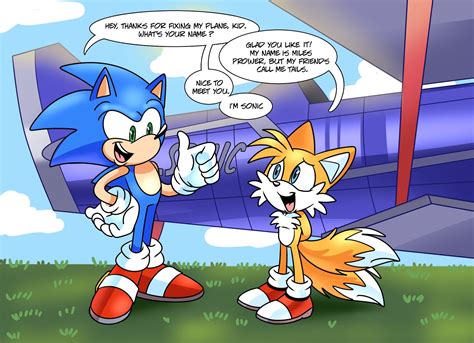 sonic and tails meeting for the first time artist melody cler r sonicthehedgehog