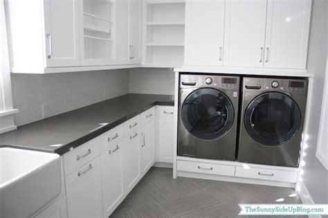 You can machine wash most delicate whites in cold water. Washer Dryer Platform - Transitional - laundry room ...