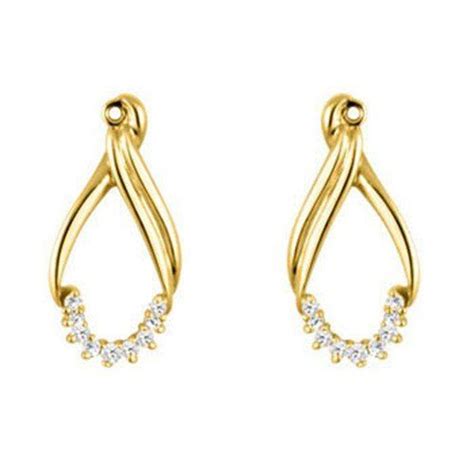 021 Crt Cubic Zirconia Mounted In 10k Yellow Gold Earring Jackets