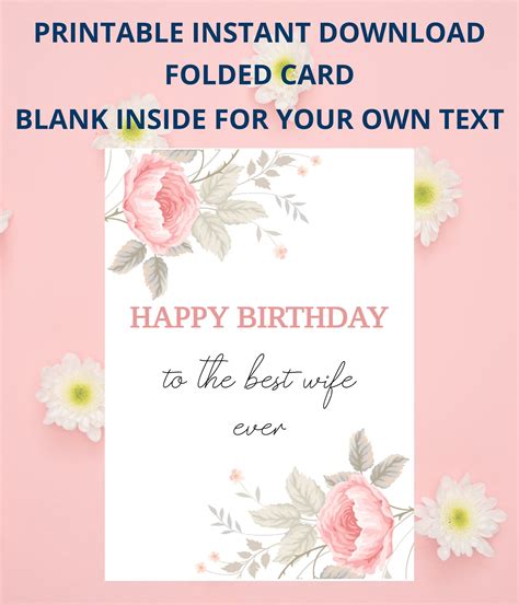 5 Best Printable Cards For Wife Printableecom Happy B