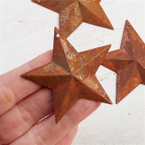 Small Rusty Metal Stars Rusty Tin Cutouts Rusty Tin Primitives