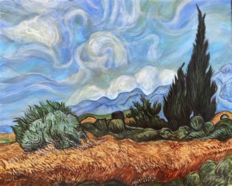 Wheat Field With Cypresses Vincent Van Gogh Aluminum Mounting