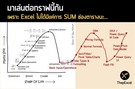 Math Skill vs Stage of Life : Excel Version - เทพเอ็กเซล : Thep Excel