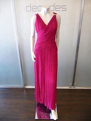 Emanuel Ungaro Fuschia Pleated Silk Evening Gown With Strass Clips Todd