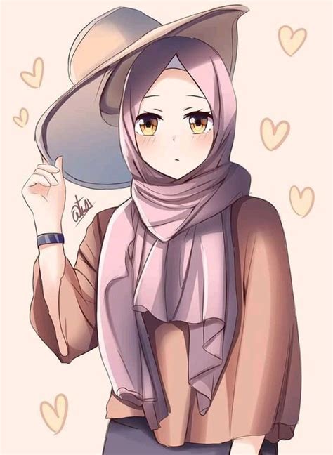 Cool Hijabi In 2020 Anime Muslim Anime Muslimah Islamic Cartoon