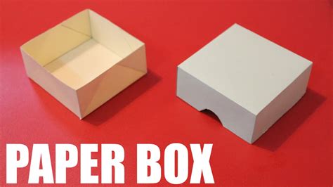 Starting with your smaller square piece (the bottom of the box) fold it in half vertically pressing down the fold to crease it well. How to make a paper box easy - DIY paper box with lid ...