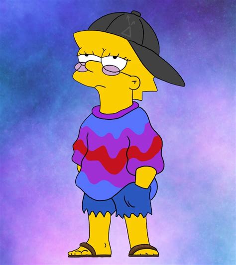 The Simpsons Hippy Lisa Psychedelic Coaster Etsy