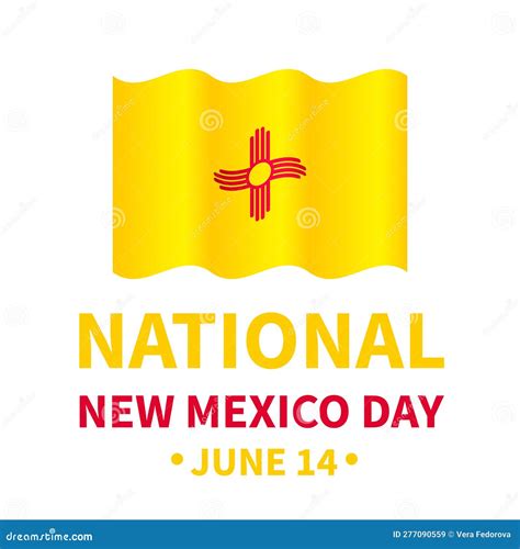 New Mexico Day Banner Holiday Celebration On June 14 Stock Vector