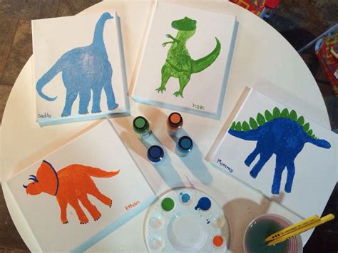 Handprint Dinosaurs Footprint T Rex To Hang As Art In The Kids Room