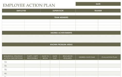 Action Plan Template For Employee Exceltemplate