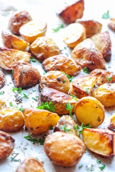 Oven Roasted Potatoes Crispy And Tender Our Zesty Life