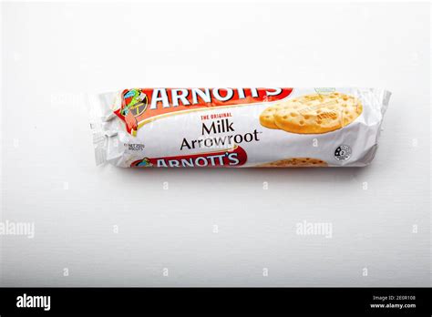 Arnotts Milk Arrowroot Biscuits Stock Photo Alamy
