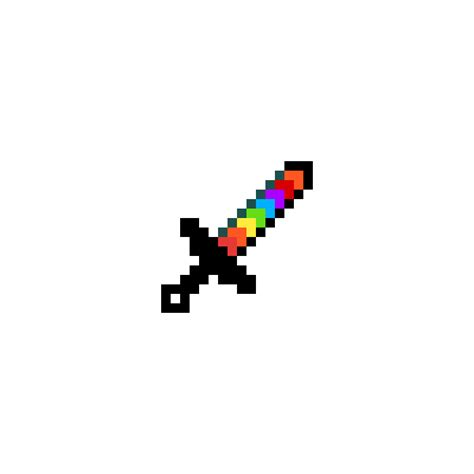 Editing Rainbow Minecraft Sword Free Online Pixel Art Drawing Tool