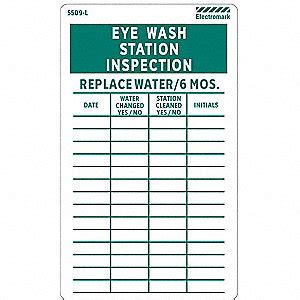 This checklist will help you set up a log spreadsheet by outlining. ELECTROMARK Eye Wash Sta Inspection Tag, Grn/Wht, PK25 ...