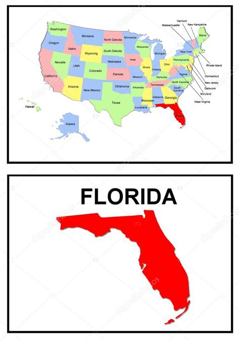 Mapa De Estado De Estados Unidos Florida — Foto De Stock © Pdesign 1768644