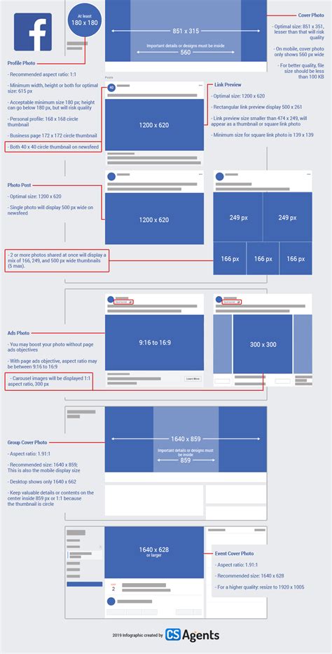 Social Media Cheat Sheet For Image Sizes Infographic Cs Agents