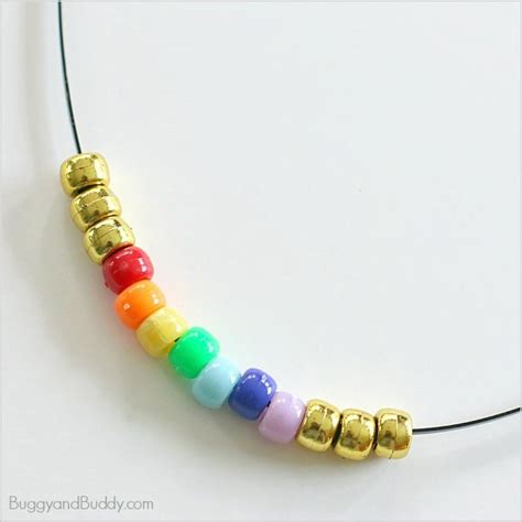 Beaded Rainbow Necklace Craft For Kids Buggy And Buddy