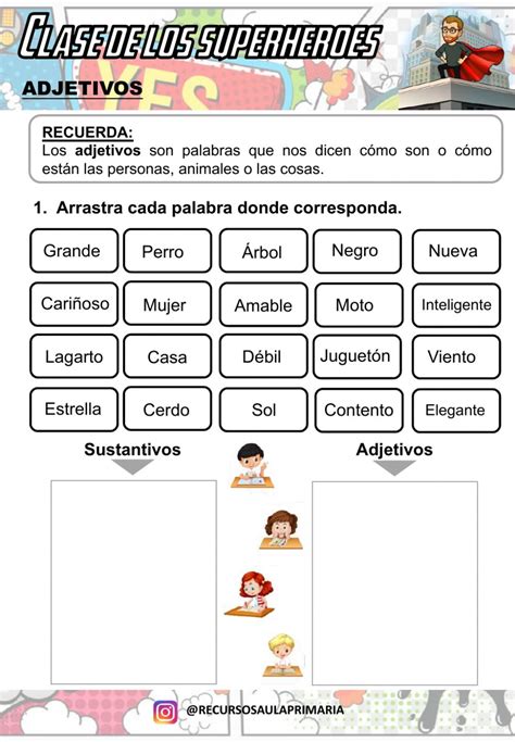 Ejercicio De Adjetivos Y Sustantivos