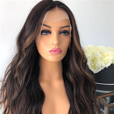 100 Real Human Hair Full Lace Wig With Subtle Etsy