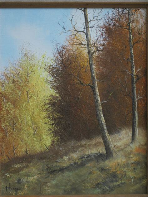 Vintage Bruce Hume Original Fine Art Oil Landscape Painting Autumn