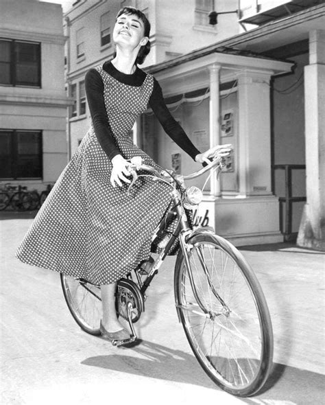 14 Fabulous Vintage Photographs Of Audrey Hepburn Riding A Bicycle