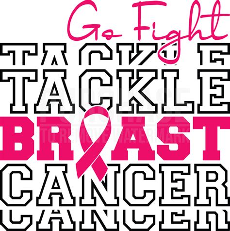 Go Fight Tackle Breast Cancer Svg Breast Cancer Awareness Svg Files